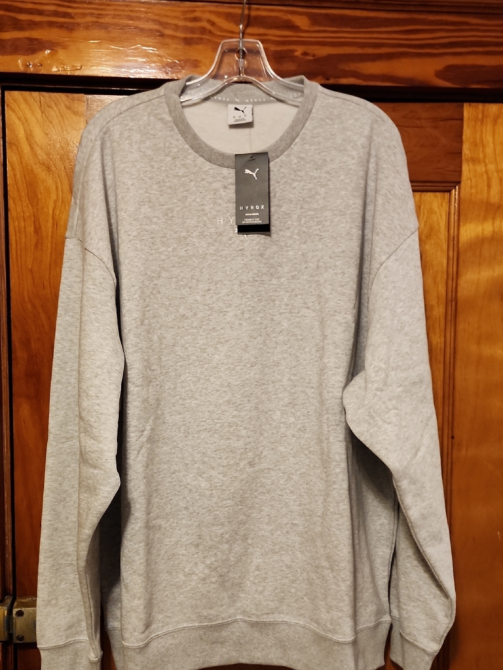 Puma X Hyrox Heavyweight Graphic Crewneck Sweatshirt In Light Gray Heather XL